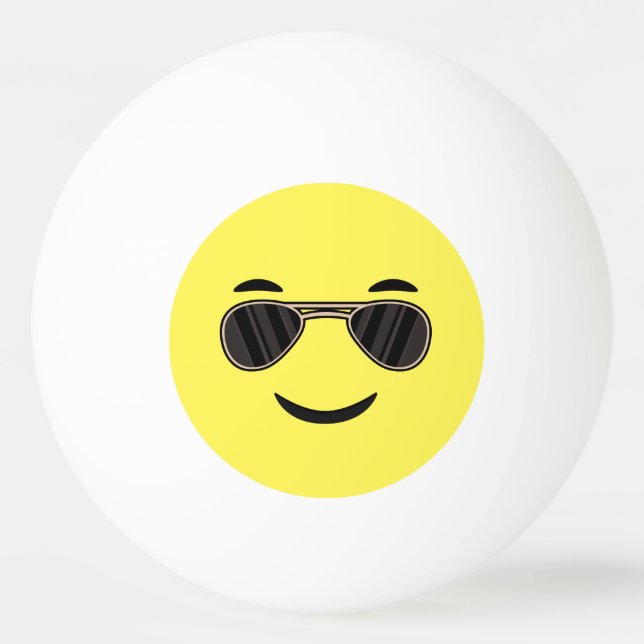 Sunglasses Emoji Ping-Pong Ball (Front)