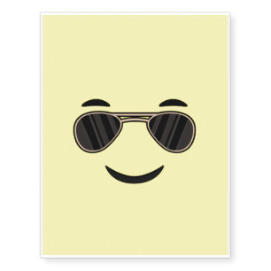 Sunglasses Emoji Temporary Tattoos