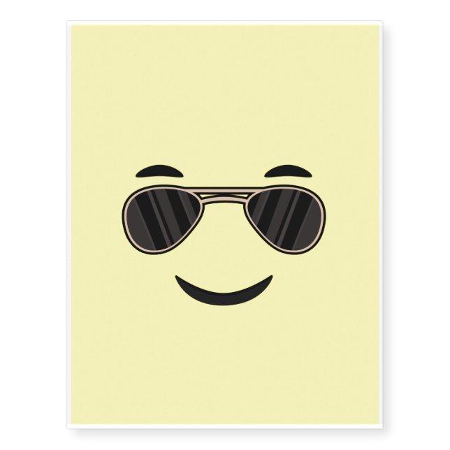Sunglasses Emoji Temporary Tattoos (Front)