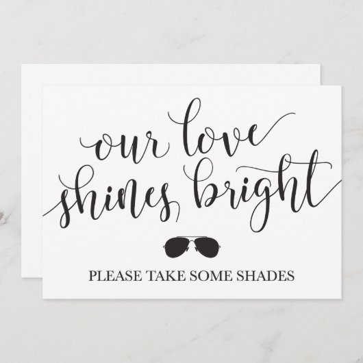 Sunglasses Favors Sign - Our Love Shines Bright (Front/Back)