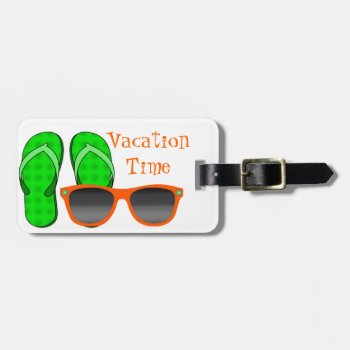 Sunglasses & Flip Flops Luggage Tag by Hannahscloset at Zazzle