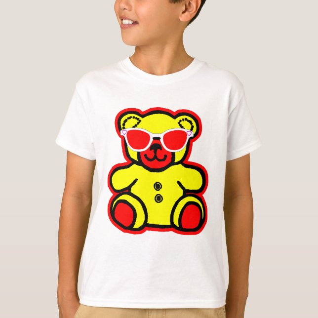 Sunglasses Heart Teddy Bear Red Yellow The MUSEUM T-Shirt (Front)