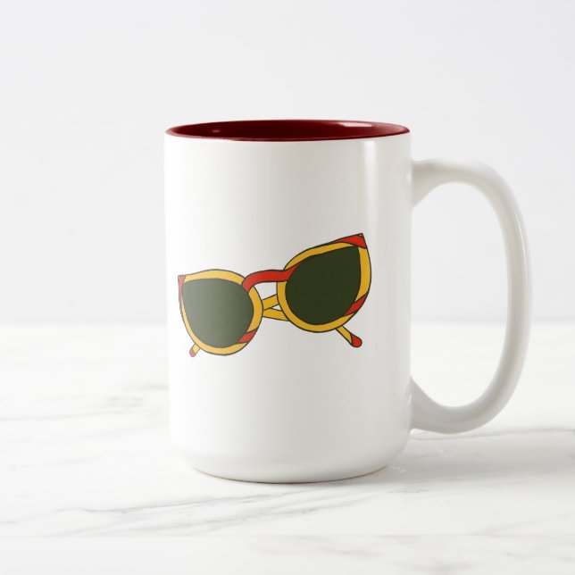 Sunglasses in yellow and red on Mugs (Right)