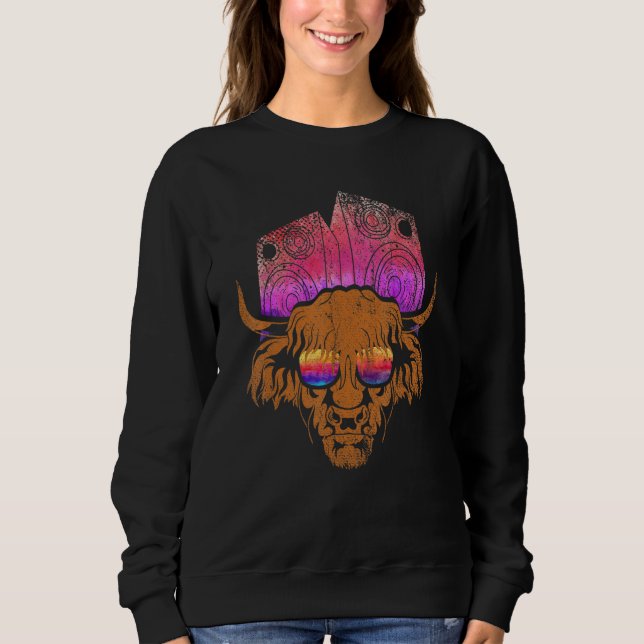 Sunglasses Music Player Party Animal Cool Funny Hi Sweatshirt (Front)
