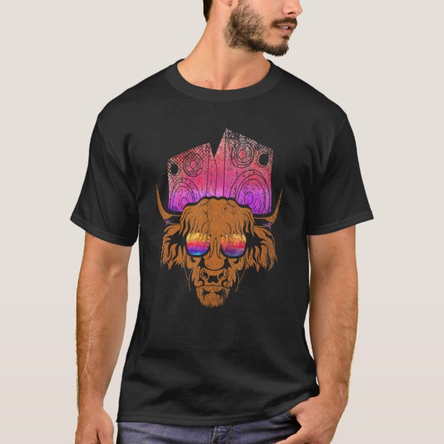 Sunglasses Music Player Party Animal Cool Funny Hi T-Shirt (Front)