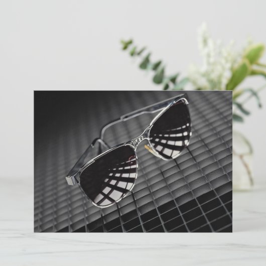 Sunglasses on grid background (Standing Front)