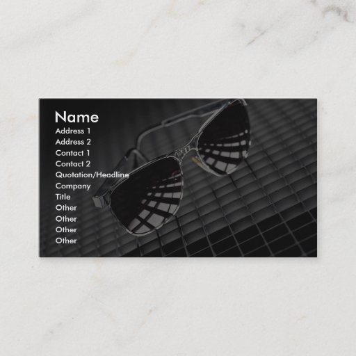 Customizable Sunglasses on grid background business card