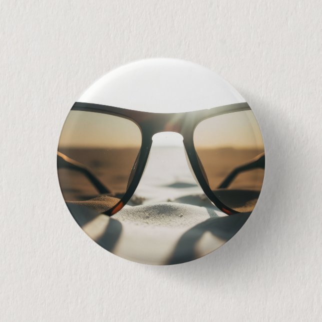 Sunglasses on Sand Button (Front)