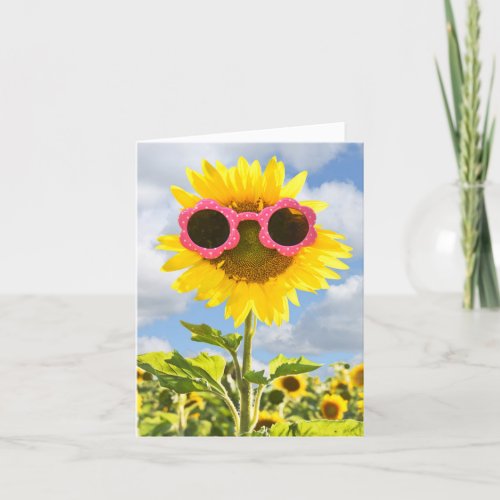 Sunglasses on Sunflower  Card