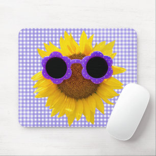 Sunglasses On Sunflower  Mouse Pad