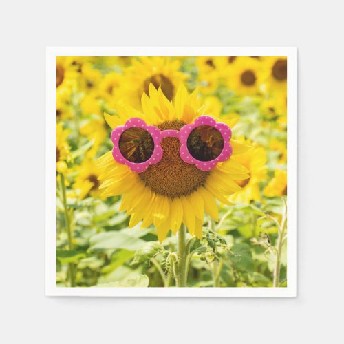 Sunglasses On Sunflower Napkins