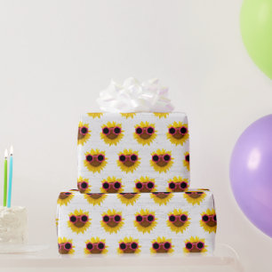 Sunglasses On Sunflower Wrapping Paper