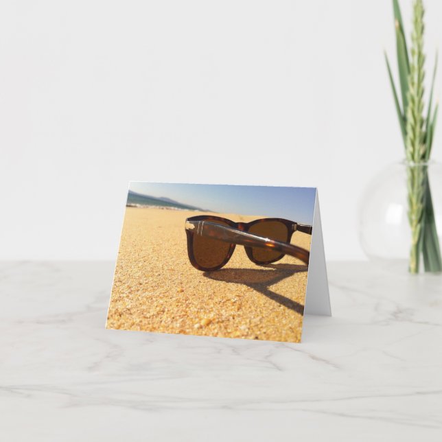 Sunglasses on the Beach Blank Card (Front)