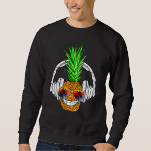 Sunglasses Pineapple Headphones Aloha Hawaii Luau Sweatshirt