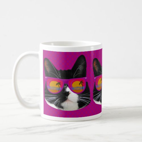 Sunglasses Rocking Tuxedo Cat Fun Art Epic Coffee Mug