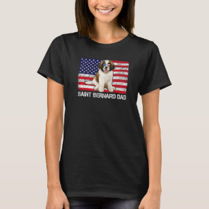 Sunglasses Saint Bernard Dad Flag American Usa Dog T-Shirt