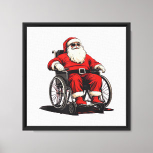 Sunglasses Santa Claus in Wheelchair for Funny Fes Canvas Print