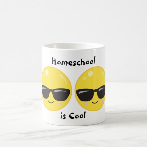 Sunglasses Smiling Emoji Homeschool is Cool Coffee Mug