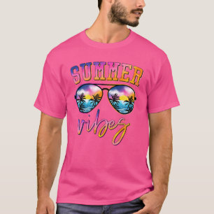 Sunglasses Summer Vibes Hawaii Beach Hello Summer  T-Shirt