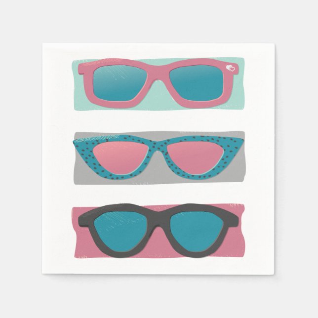 Sunglasses Trio Pink Napkins (Front)