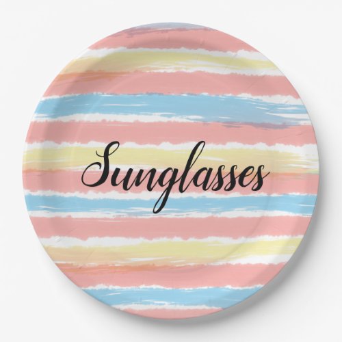 Sunglasses Watercolor Yellow Pink Blue Paper Plates