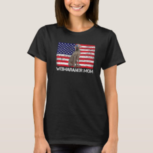Sunglasses Weimaraner Mom Flag American Usa Dog T-Shirt