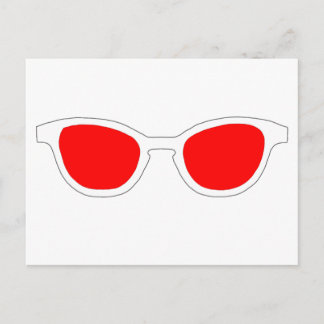 Sunglasses White Rim Red Lens The MUSEUM Zazzle Gi Postcard