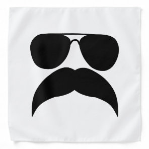 Sunglasses with mustache - Choose background color Bandana