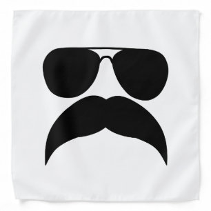 Sunglasses with mustache - Choose background color Bandana