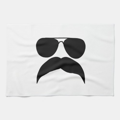 Sunglasses with mustache _ Choose background color Kitchen Towel