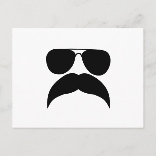 Sunglasses with mustache _ Choose background color Postcard