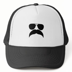 Sunglasses with mustache - Choose background color Trucker Hat