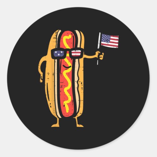 Sungles American Flag Usa Funny 4th Of July Fourth Classic Round Sticker