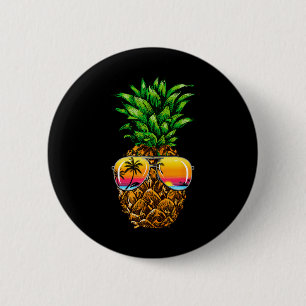 Sungles Pineapple Aloha Hawaii Luau Hawaiian Vacat Button