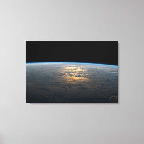 Sunglint Beams Off A Partly Cloudy South Pacific Canvas Print