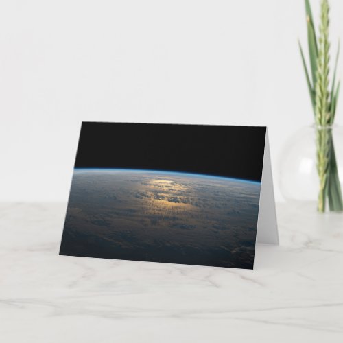 Sunglint Beams Off A Partly Cloudy South Pacific Card