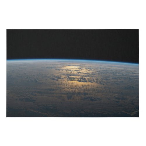 Sunglint Beams Off A Partly Cloudy South Pacific Faux Canvas Print