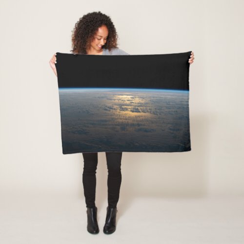 Sunglint Beams Off A Partly Cloudy South Pacific Fleece Blanket