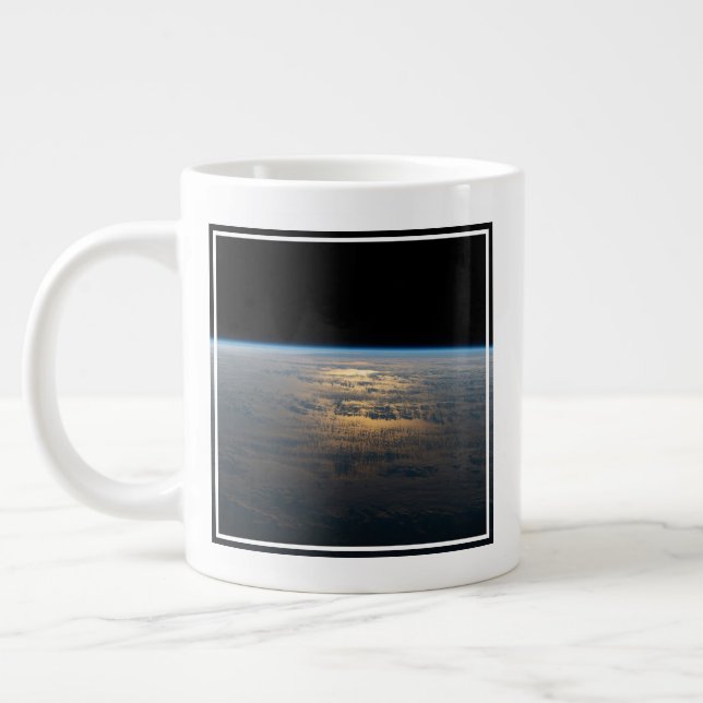 Sunglint Beams Off A Partly Cloudy South Pacific Giant Coffee Mug (Left)