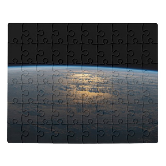 Sunglint Beams Off A Partly Cloudy South Pacific Jigsaw Puzzle (Puzzle Horizontal)