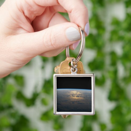 Sunglint Beams Off A Partly Cloudy South Pacific Keychain