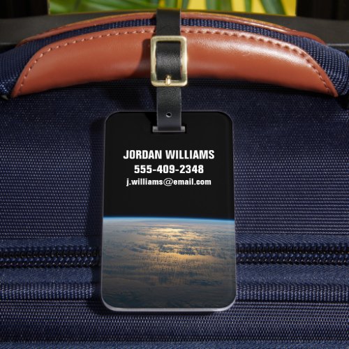 Sunglint Beams Off A Partly Cloudy South Pacific Luggage Tag