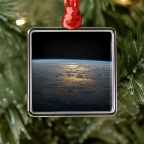 Sunglint Beams Off A Partly Cloudy South Pacific Metal Ornament