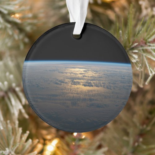 Sunglint Beams Off A Partly Cloudy South Pacific Ornament