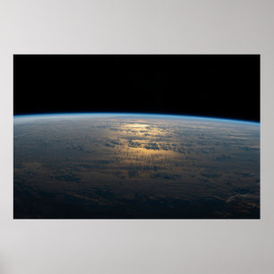 Sunglint Beams Off A Partly Cloudy South Pacific Poster