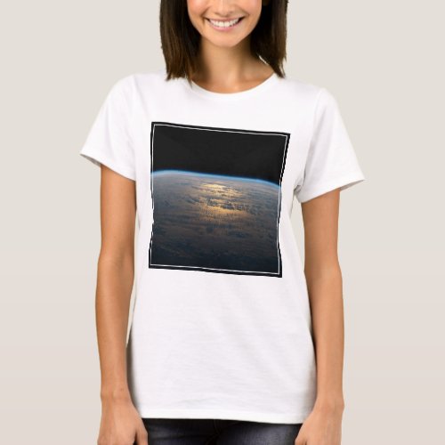 Sunglint Beams Off A Partly Cloudy South Pacific T_Shirt