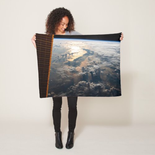 Sunglint Beams Off Celebes Sea In Southeast Asia Fleece Blanket