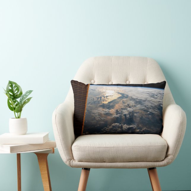 Sunglint Beams Off Celebes Sea In Southeast Asia Lumbar Pillow (Chair)