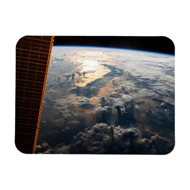 Sunglint Beams Off Celebes Sea In Southeast Asia Magnet (Horizontal)