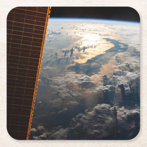 Sunglint Beams Off Celebes Sea In Southeast Asia Square Paper Coaster